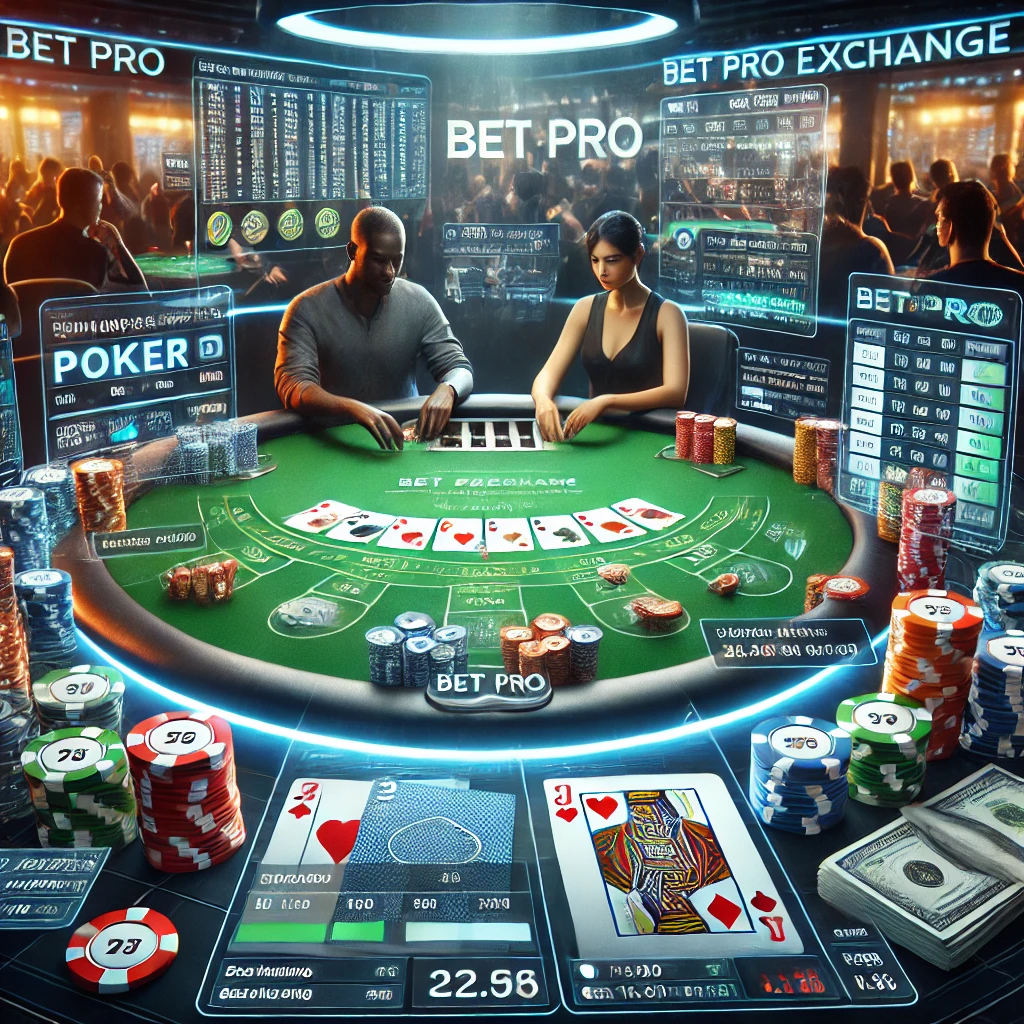 Online poker game with high stakes, chips, cards, and a digital betting interface.